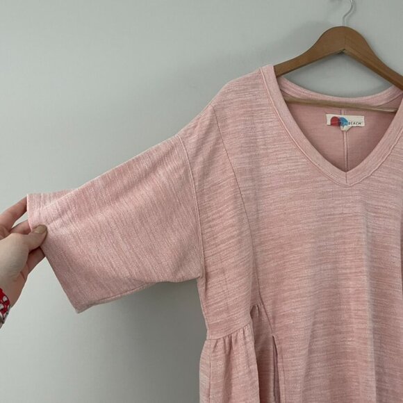 Free People Beach Pale Pink Stone Harbor Babydoll Mini Dress Size Medium - Picture 6 of 6